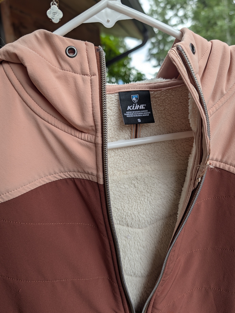 Kuhl Women's Two-Tone Lightweight Hooded Jacket - Dusty Rose & Brick